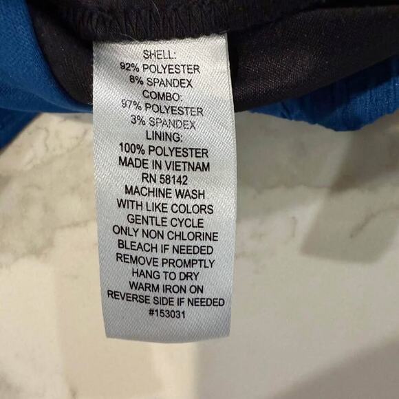 London Style CapSleeve Sheath Mini Dress Womens 6 Black/Blue Wavy Stretch Career - Picture 9 of 9